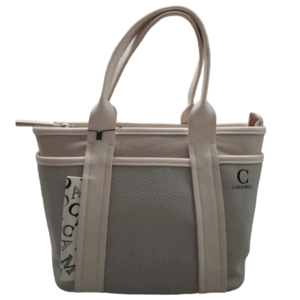 CAPAZO PU BICOLOR BEIG 31 X 24 CM