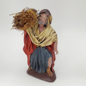 PASTOR DE BARRO LIENZADO CON HAZ DE LEÑA PARA FIGURAS DE 17 CM. SERRANO