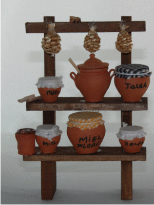 MESA CON TARROS DE MIEL 18*12