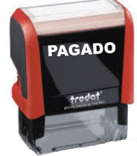 SELLO PRINTY FOMULAS  COMERCIALES -PAGADO- ROJO 38*14