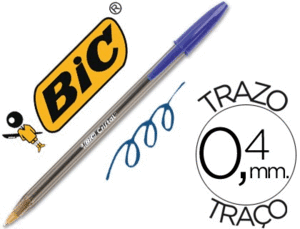 BOLÍGRAFO BIC CRISTAL AZUL 0,4MM.