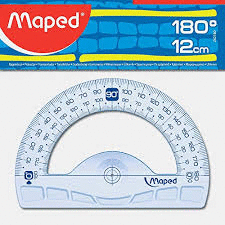 TRANSPORTADOR DE ANGULOS 180º GEOMETRIC MAPED