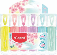 ROTULADOR FLUOR PASTEL MAPED  PACK 6 UNIDADES