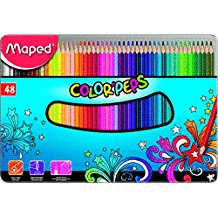 LÁPICES  COLOR  MAPED COLORPEP CAJA METÁLICA 48 COLORES