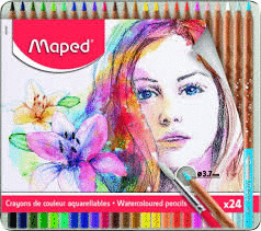 LAPICES ACUARELABLES 24 COLORES MAPED