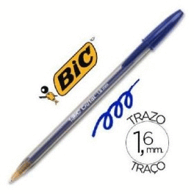 BOLÍGRAFO BIC CRISTAL AZUL 1,6 MM.