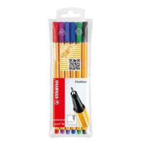ROTULADORES STABILO POINT 88 CAJA 6 COLORES 0,4 MM
