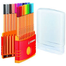 ROTULADORES  STABILO  POINT 88 CAJA 20 COLORES  0,4 MM