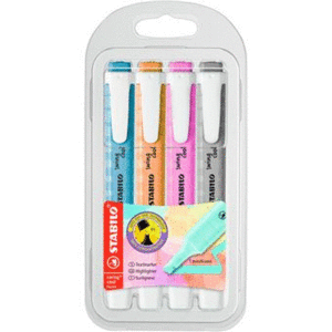 ROTULADOR FLUOR PATEL STABILO SWING COOL PACK 4 COLORES