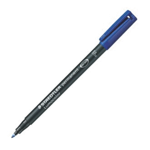 ROTULADOR PERMANTE LUMOCOLOR AZUL PUNTA 0,6 MM.