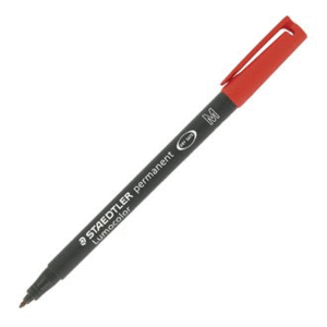 ROTULADOR PERMANENTE LUMOCOLOR ROJO PUNTA 1 MM.