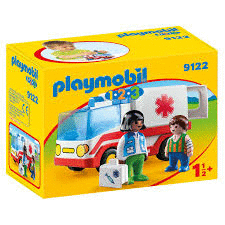 PLAYMOBIL 1 2 3 AMBULANCIA  EDAD: + DE 1 ½