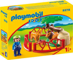 PLAYMOBIL 1,2,3 RECINTO DE LEONES EDAD: +DE 18 MESES