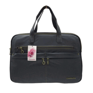 CARTERA PORTADOCUMENTOS NEGRA RIVETE VERDE CAMINATA