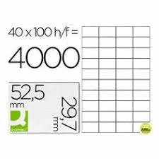 ETIQUETAS INKJET/LÁSER 52,5*29,70 - 40 POR HOJA  -100 HOJAS  CANTOS RECTOS