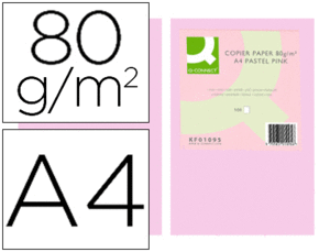 PAPEL A/4 COLOR ROSA PASTEL 80 GR. PAQ. 500 HOJAS