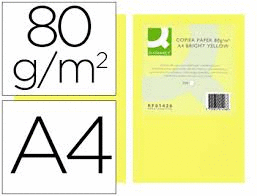 PAPEL A/4 COLOR AMARILLO LIMON 80 GR. PAQUETE 500 HOJAS