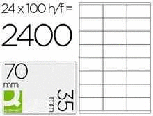 ETIQUETAS INKJET/LÁSER 70*35 -24 POR HOJA -100 HOJAS CANTOS RECTOS