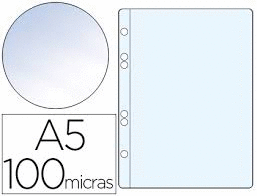 FUNDA PLÁSTICO A5 MULTITALADRO 100 MICRAS