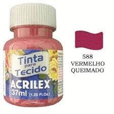 Pintura textil al agua Acrilex rojo fuego 37 ml Ref. 507