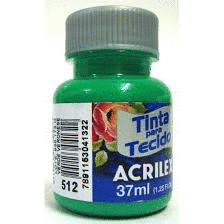 PINTURA TEXTIL ACRILEX VERDE VERDE 512 37 ML