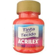 PINTURA TEXTIL ACRILEX METALIZADA ROJA 555 37 ML.