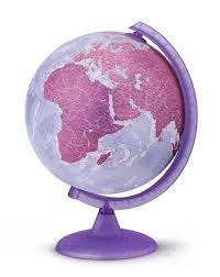 GLOBO TERRÁQUEO Ø 25 CM VIOLETA CON LUZ INTERIOR