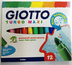 ROTULADORES GIOTO TURBO MAXI CAJA 12 COLORES 