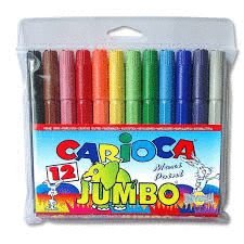 Carioca Jumbo - Rotuladores de colores, caja de 12 colores