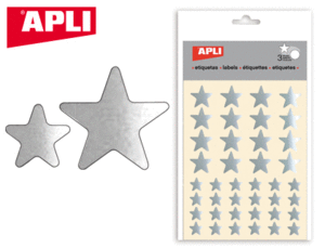 ETIQUETAS APLI ESTRELLAS PLATA 120 U.