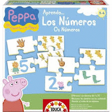 PUZZLE EDUCA PEPAP PIG 10* 4 PIEZAS APRENDE LOS NUMEROS EDAD. 3-4 AÑOS