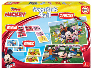 JUEGO MICKEY AND FRIENDS PUZLE 25 Y 50 PIEZAS+ DOMINÓ+ IDENTIC