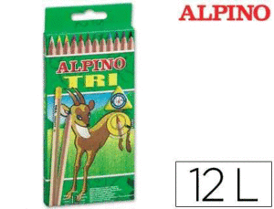 LÁPICES COLOR ALPINO TRIMAX  CAJA 12 COLORES