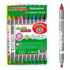 ROTULADORES ALPINO CAJA 10 COLORES DOBLE PUNTA 