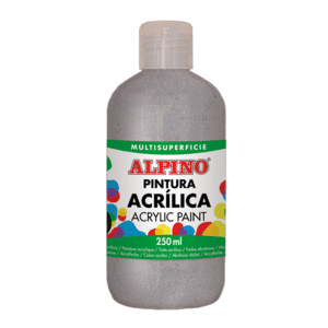 PINTURA ACRILICA ALPINO METALIZADA PLATA 250 ML.