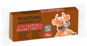 PLASTILINA ALPINO 150 GR. MARRON, SIN GLUTEN
