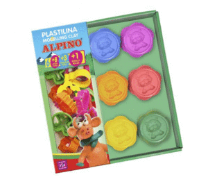 KIT PLASTILINA 6 COLORES + MOLDES 