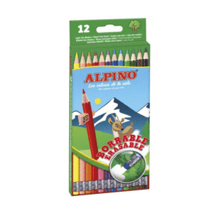 LAPICES ALPINO 12 COLORES BORRABLES