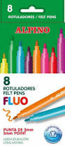 ROTULADOR ALPINO  8 COLORES FLUOR SUPERLAVABLE PUNT 3 MM