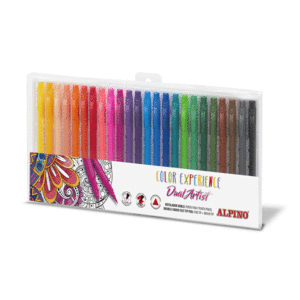 ROTULADOR ALPINO CAJA 24 COLORES DUAL ARTIST PUNTA PINCEL