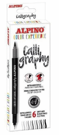 ROTULADORES CALLIGRAPHI 6  ROTULADORES 2 PUNTAS DISTISTOS TONOS DE GRIS