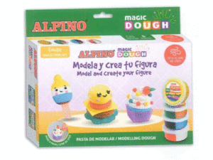 PASTA DE MODELAR MAGIC DOUGH ALPINO 7 COLORES + HERRAMIENTS