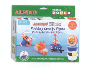 PASTA DE MODELAR MAGIC DOUGH ALPINO 7 COLORES + HERRAMIENTAS