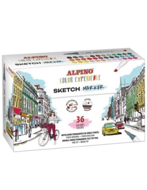 ROTULADOR ALPINO COLOR EXPERIENCESKETCH MARKER 36 ROTUALDORES