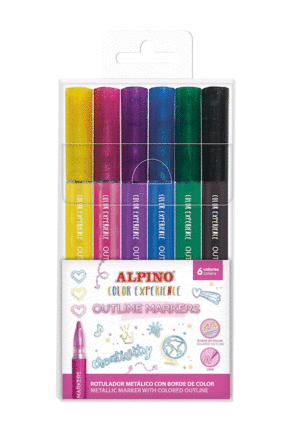 ROTULADOR ALPINO OUTLINER MARKER 6 COLORES