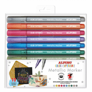 ROTULADOR ALPINO COLORES METÁLICOS MULTISUPERFICIE PACK 10 UNIDADES