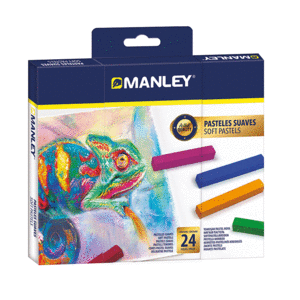 PASTEL GRASO  MANLEY CAJA 24 COLORES