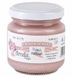 PINTURA A LA TIZA COLOR ROSA VINTAGE AMELIE 120 ML.