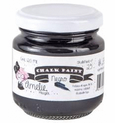 PINTURA A LA TIZA COLOR NEGRO AMELIE 120 ML.