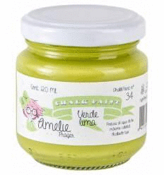 PINTURA A LA TIZA COLOR VERDE LIMA AMELIE 120 ML.